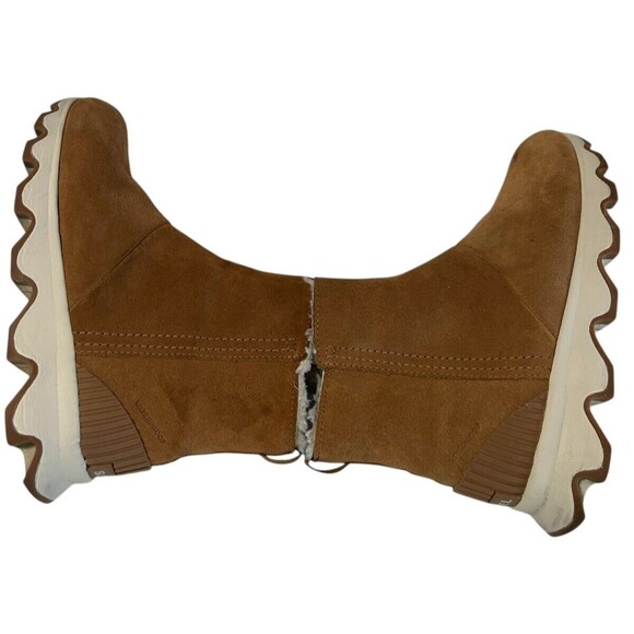 Sorel Kinetic Camel Brown Suede Waterproof Ankle Sherpa Boots Women’s size 8 - Picture 7 of 11